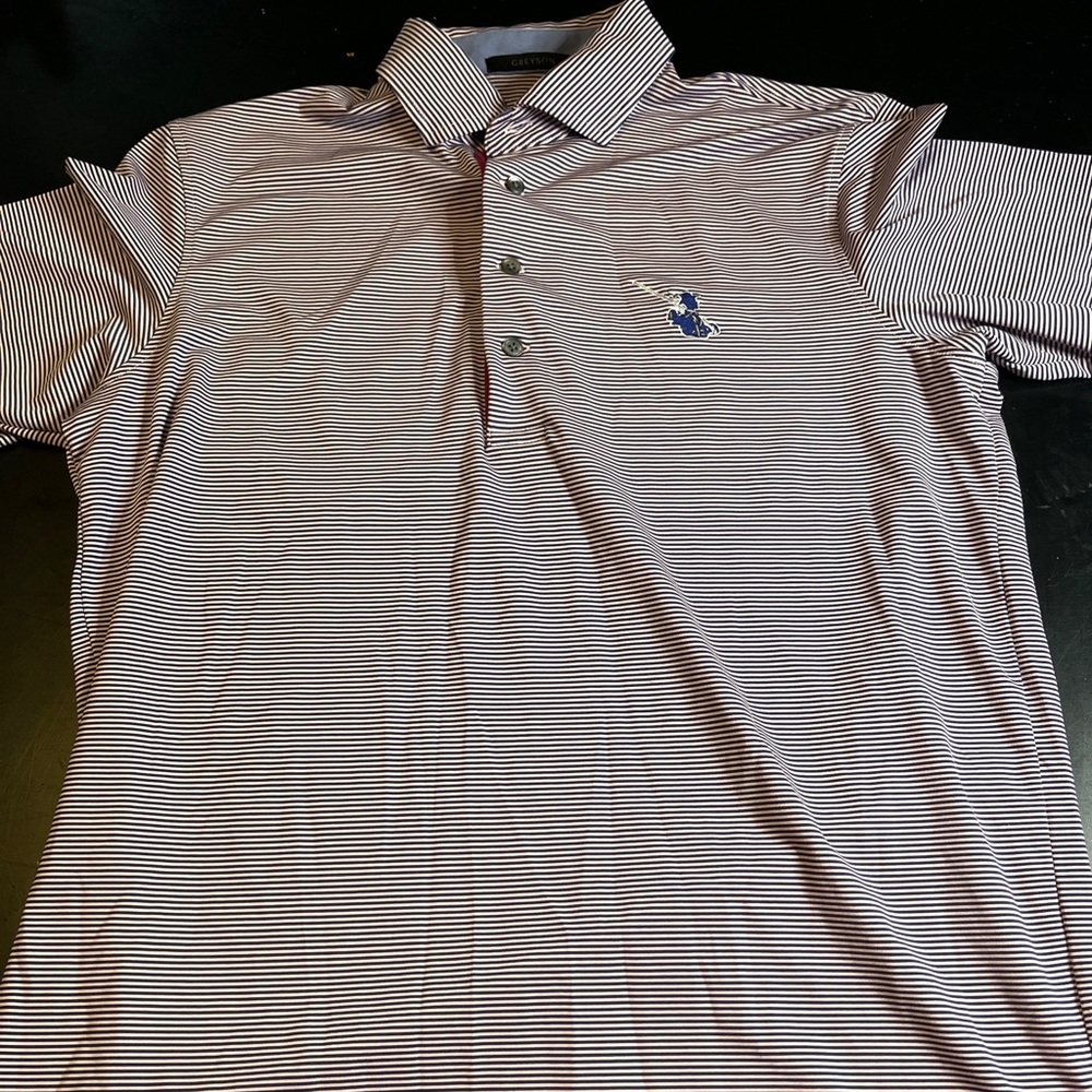 Men’s Greyson Golf Polo Medium Purple Stripped